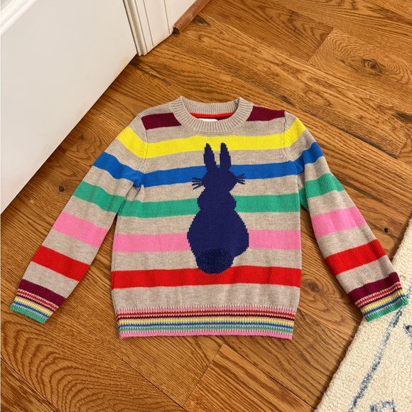 Mini Boden Other - Mini Boden Striped Rabbit Sweater size 5-6 Years